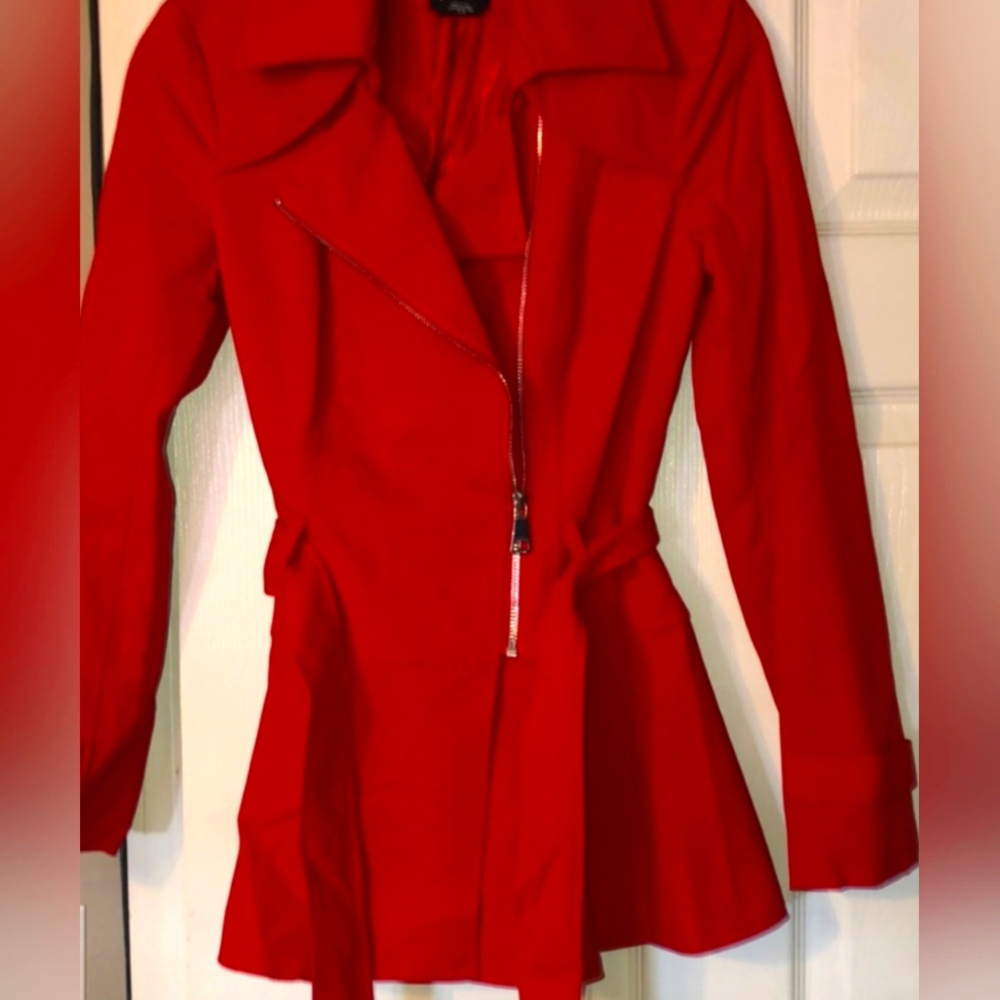 Beautiful Red BEBE Short Trench/Blazer